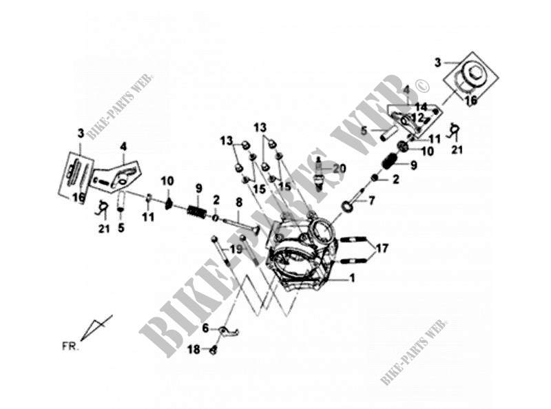CILINDERKOP voor SYM MIO 50 (45 KMH) (HU05WAZ1-6) (L2) 2012