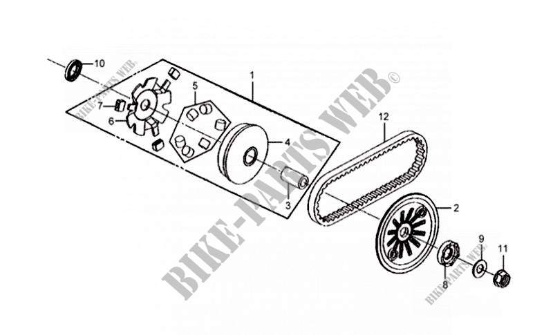 MOVABLE DRIVE FACE  voor SYM MIO 50 (HU05WH-T) (L6) 2016