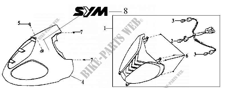 VOORLICHT voor SYM SHARK 50 (BS05W-6) 1999