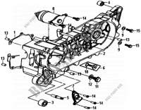 LEFT CRANK CASE voor SYM JET EURO X 50 (BL05W6-6) (BC ENGINE) 2003