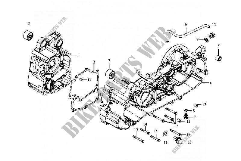 MOTORBEHUIZINGEN voor SYM GTS 125 EVO (LM12W5-F) (K9-L0) 2009