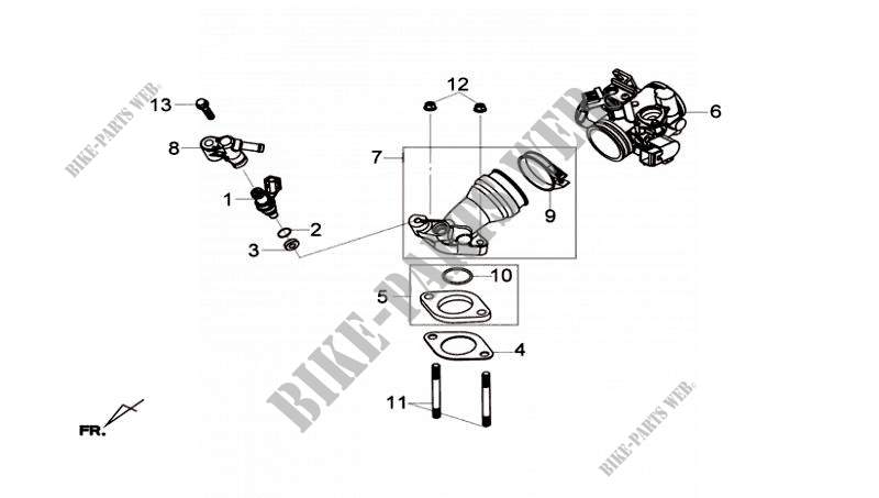 INLAATLEIDING voor SYM GTS 125I ABS (LN12W5-FR) (L4) 2014