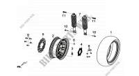 ACHTERWIEL   ACHTER SCHOK voor SYM GTS 125I ABS (LN12W9-EU) (L4-L5) 2014