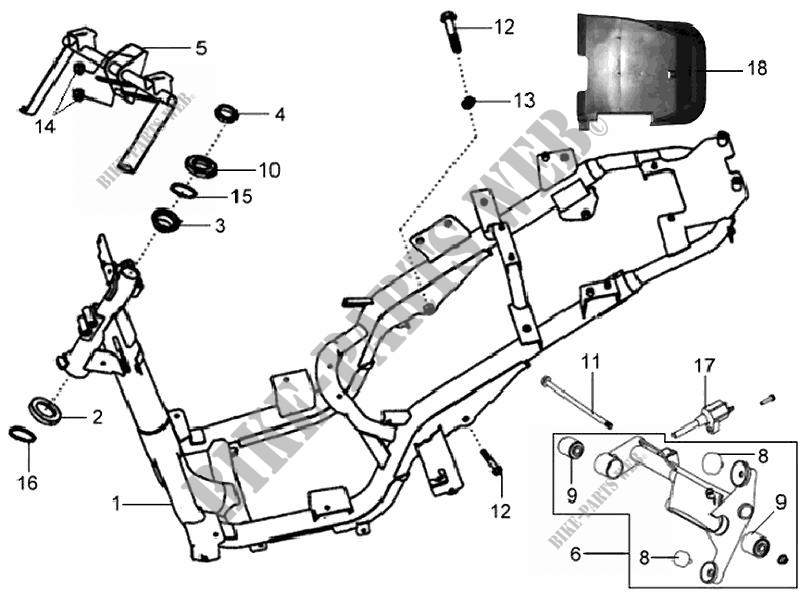 CHASSIS voor SYM HD 125 EVO (LH12W5-6) (K7) 2007
