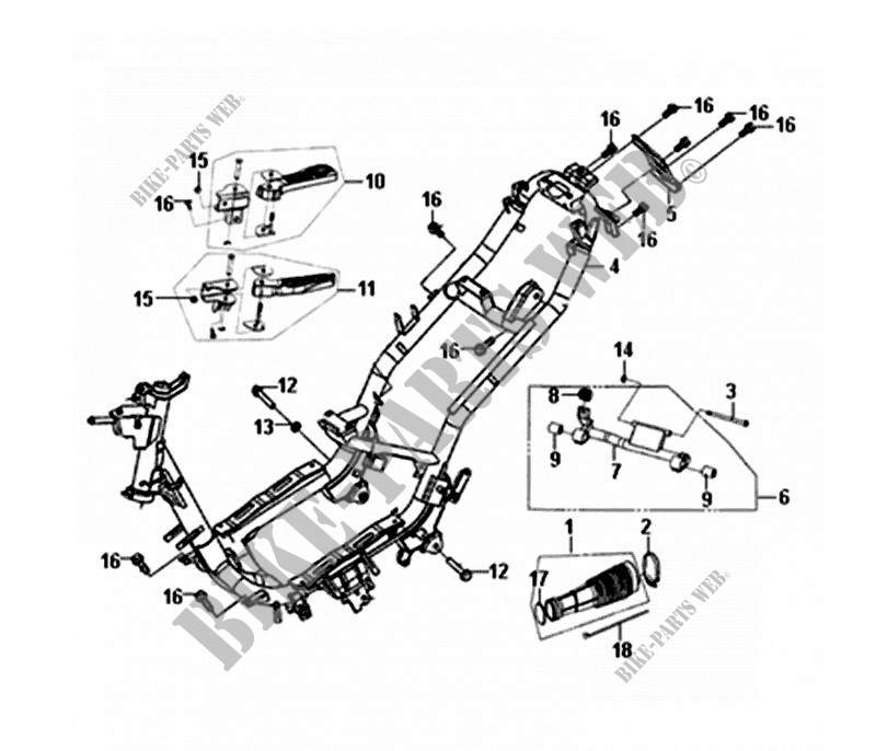 FRAME BODY   ENGINE HANGER voor SYM JET 4 125 (AD12W1-6) (L0-L5) 2013