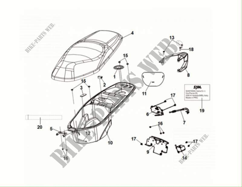 SEAT   REAR GRIP voor SYM JET X 125 ABS (XH12WX-EU) (E5) (M1) 2021