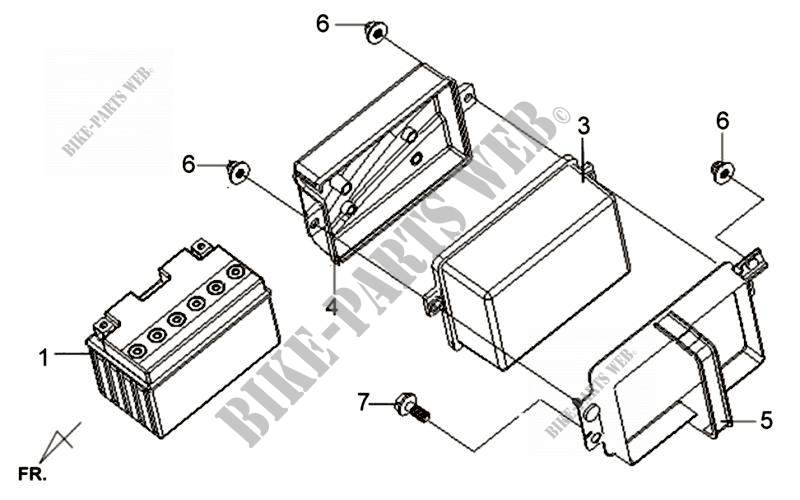 BATTERY   TOOL BOX voor SYM VS 125 (HV12WB-F) (K9-L3) 2010