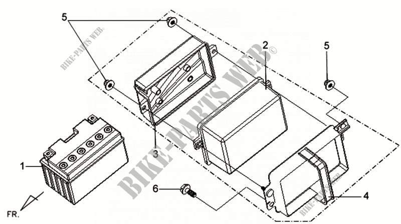 BATTERY   TOOL BOX voor SYM VS 125S (HV12WD-6) (L0-L4) 2010