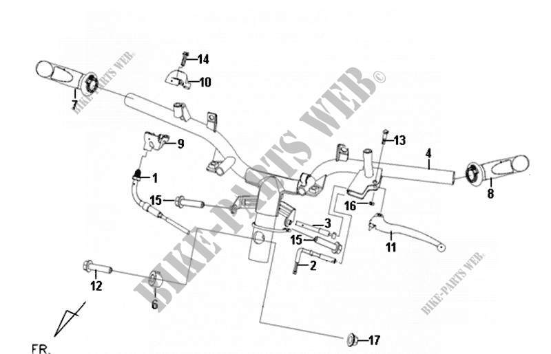 CABLE SWITCH HANDLE LEAVER voor SYM FIDDLE II 50 (45 KMH) (AF05W-6) (L0-L4) 2014