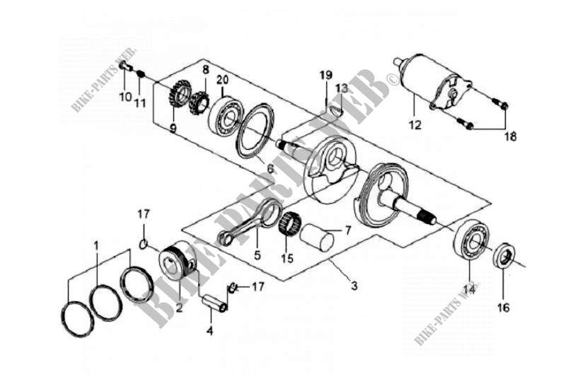 CRANK ASSY  START MOTOR voor SYM TRACKRUNNER 180 (UA18A-F) (K5-K6) 2006