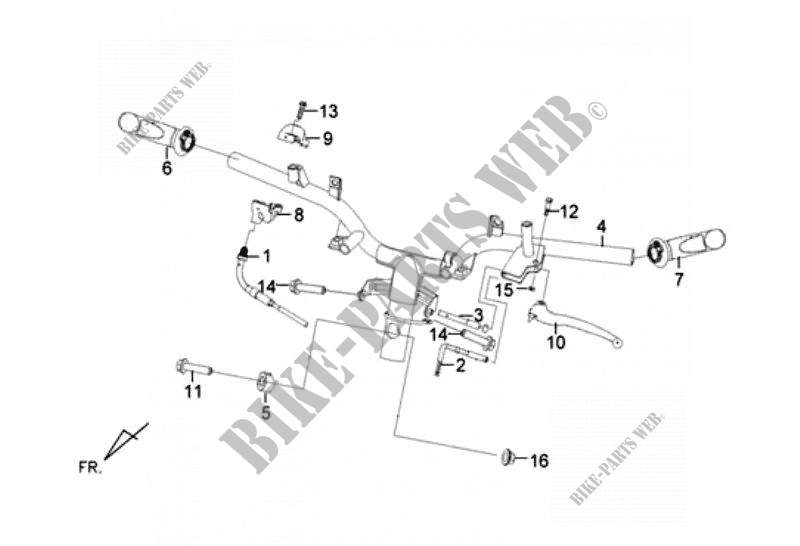 CABLE SWITCH HANDLE LEAVER voor SYM FIDDLE II 50 (45 KMH) (AF05W-F) (NEW ENGINE) (K9-L2) 2012