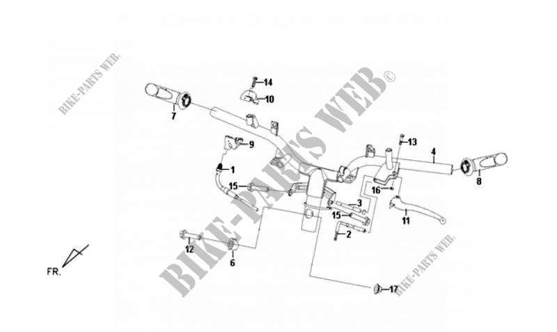 CABLE SWITCH HANDLE LEAVER voor SYM FIDDLE II 50 (45 KMH) (AF05W-T) (NEW ENGINE) (K9-L2) 2010