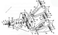 SCHOKOPHANGING LINKS ACHTER voor SYM QUADRAIDER 600 DELUXE (UA60A1-6 - UA60A1-F) (K8) 2008