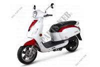 WHITE/RED (WH 006/R 010CA) voor SYM QUADRAIDER 600 DELUXE (UA60A1-6 - UA60A1-F) (K8) 2008