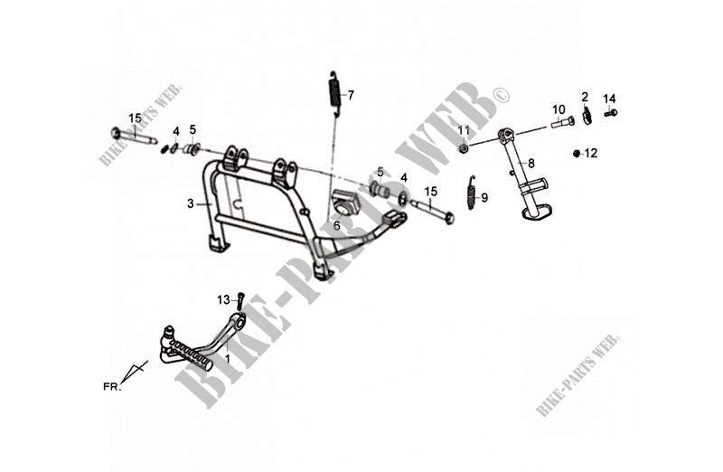 MIDDENSTANDAARD   KICK STARTER ARM voor SYM FIDDLE III 50 (45 KMH) (XA05W2-EU) (L4-L6) 2014