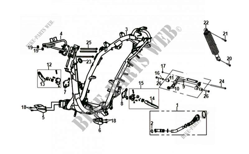 FRAME BODY   ENGINE HANGER voor SYM JET 14 (25 KMH)  (XC05W1-NL) (E4) (L8-M0) 2018